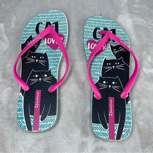 Ipanema Pink Cat Flip Flops
